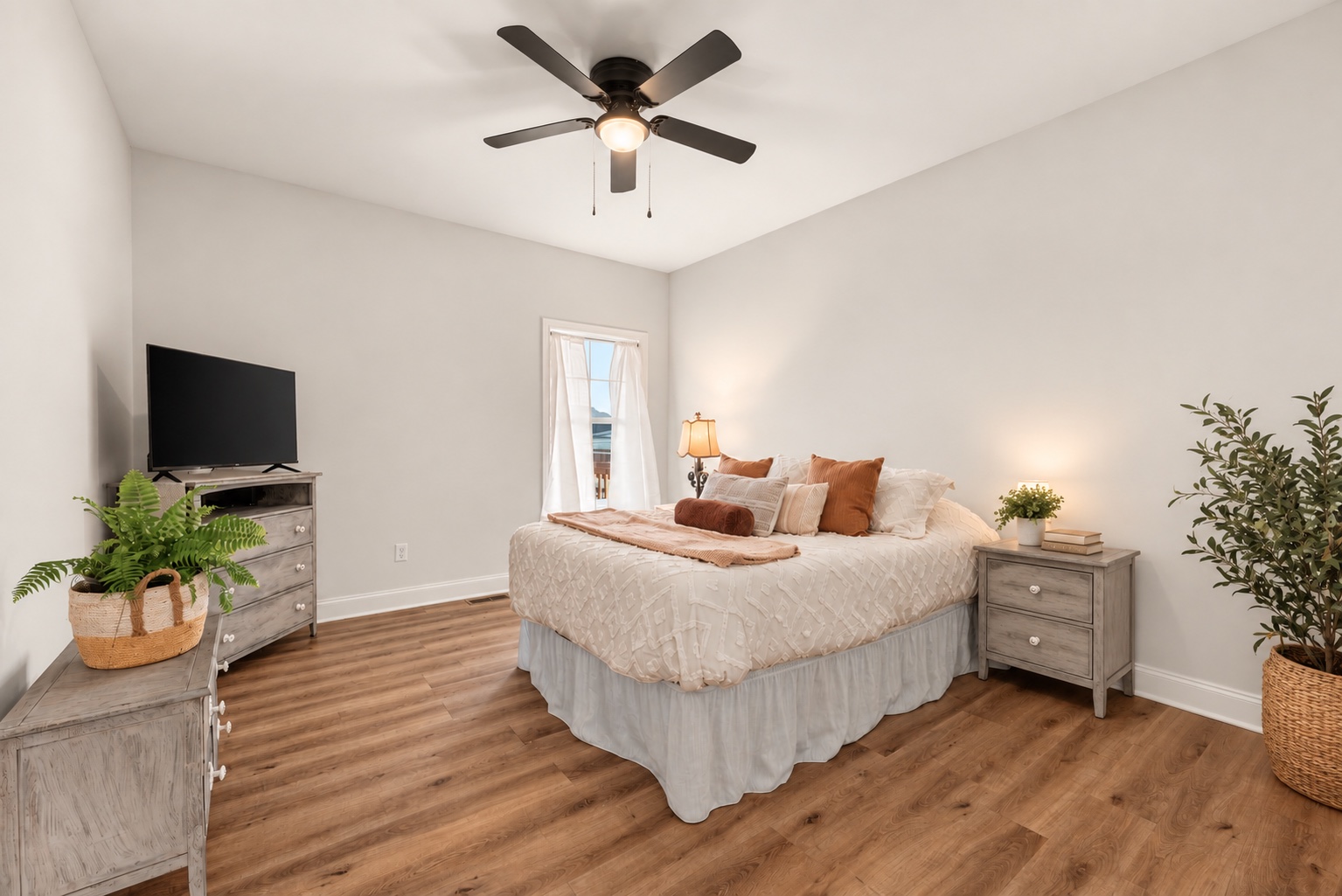 Virtually staged bedroom on the finished upper level at 23 Cornerstone Dr