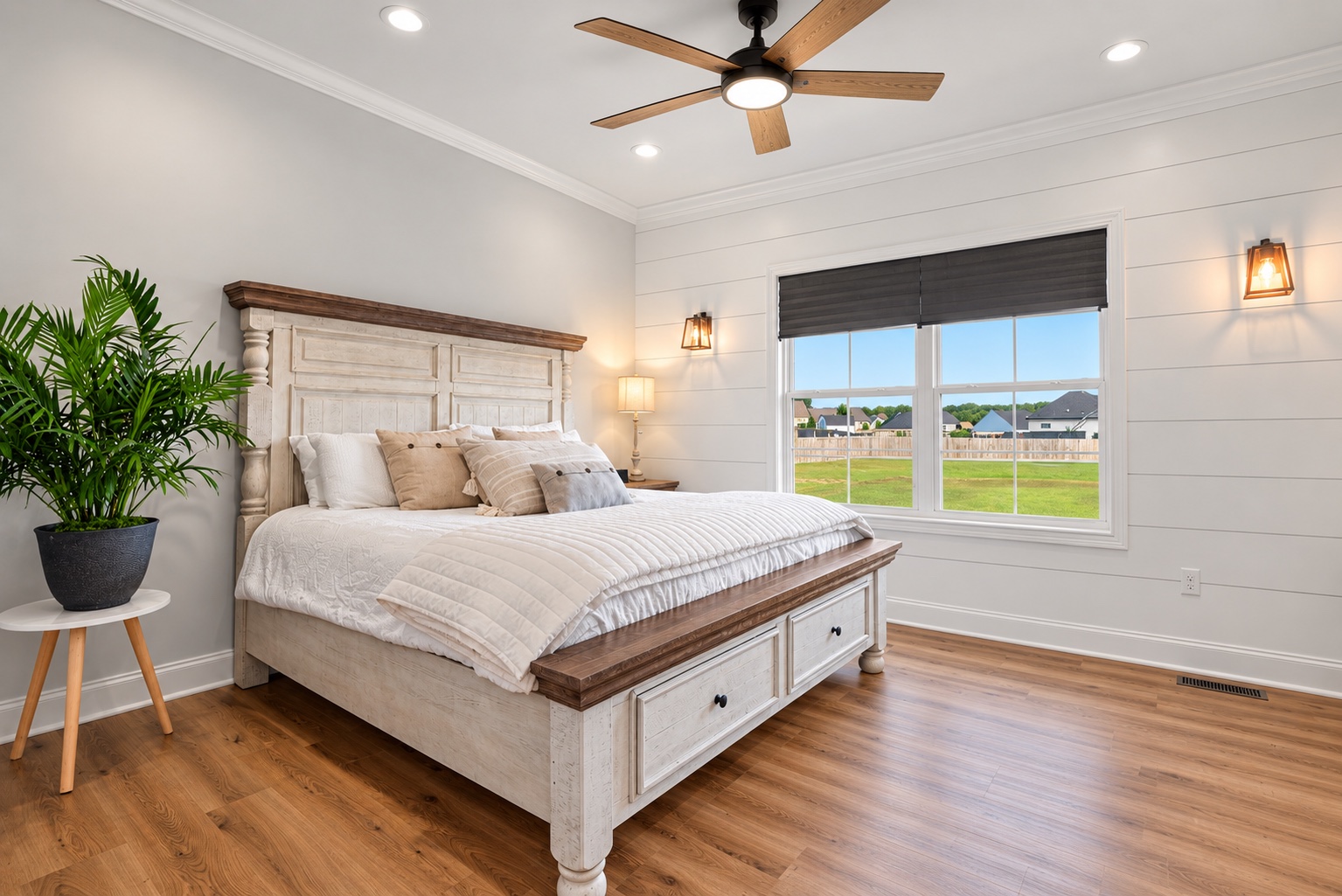 Wide view of the main-level primary bedroom at 23 Cornerstone Dr